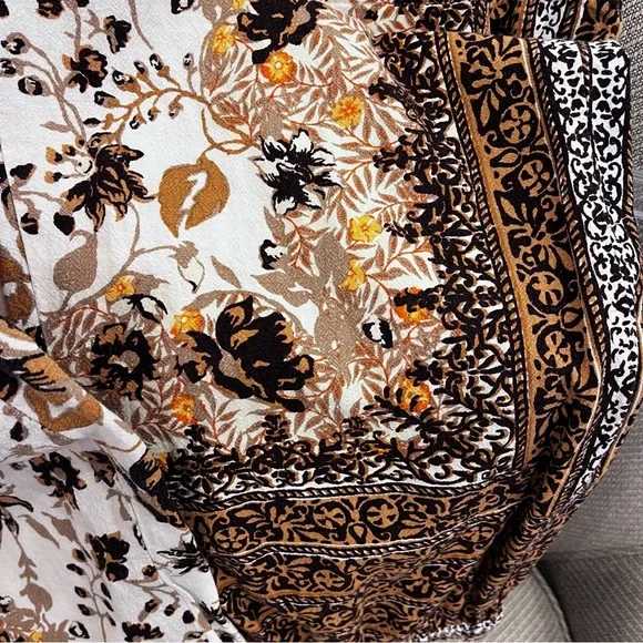 Anthropologie Floral Boho Linen Joggers Pants with Pockets Sz 14 - Picture 8 of 9